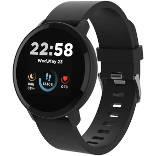 CANYON Lollypop SW-63, Smart watch, 1.3inches IPS full touch screen, Round watch, IP68 waterproof, multi-sport mode, BT5.0, compatibility with iOS and android, black, Host: 25.2*42.5*10.7mm, Strap: 20*250mm, 45g