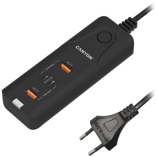 CANYON charger H-10 PD 20W QC 3.0 18W 2USB-A 2USB-C Desk Black