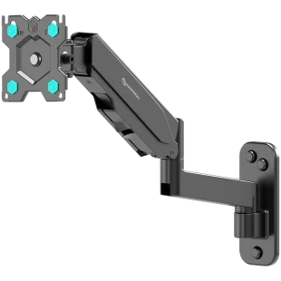 ONKRON TV Monitor Wall Mount Bracket for 13” – 34” Screens Full Motion with Gas Spring, Black