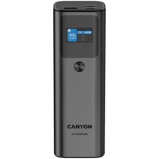 CANYON power bank PB-2010 TFT 27000 mAh 97.2Wh PD140W QC 3.0 Dark Grey