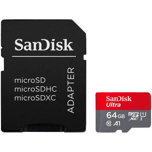 SANDISK Ultra microSDXC 64GB + SD Adapter 140MB/s A1 Class 10 UHS-I