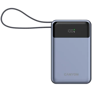CANYON power bank OnPower 600 built-in cable 20000 mAh PD65W Dark Grey