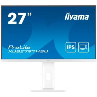 27" WHITE IPS-panel, 1920x1080@100Hz, 300cd/m2, 15cm Height Adj. Stand, Speakers, HDMI, DisplayPort, 1ms (MPRT), USB 2x2.0, dual monitor setup with XUB2797HSN-W2