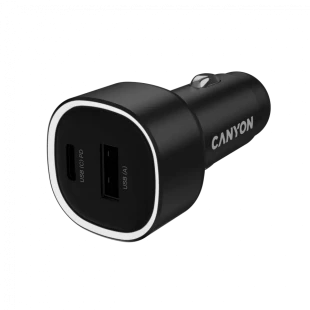 CANYON car charger OnDrive 48 PD 48W USB-A+USB-C Black