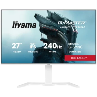 27" WHITE Fast IPS Gaming, G-Master Red Eagle, G-SYNC Compatible, 1920x1080 at 240Hz, 350cd/m2, 2x HDMI, DisplayPort, 0.4ms MPRT, Speakers, USB hub 1x3.2 1x USB-C, Black Tuner, 15cm height adjustable stand