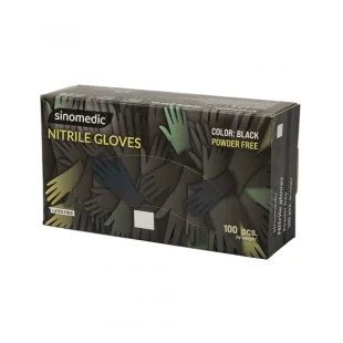 Nitril Rukavice  NITRIL bez pudera Sinomedic M 1/100 crne