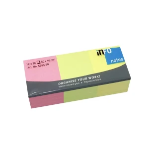 Info notes Samolepljivi blokčić Info Notes 50x40mm 12×80 listića 5653-39