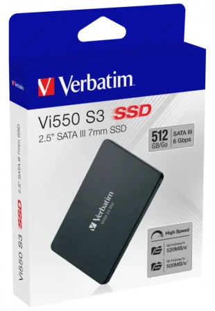 SSD 2.5" SATA Verbatim Vi550 S3 512GB 520MB/s 500MB/s