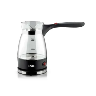 RAF R.128 ELEKTRIČNA DŽEZVA STAKLENA SA SKLOPIVOM RUČKOM CRNA 0.5L