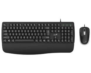 GENIUS KM-123 USB YU crna tastatura+ USB crni miš 
