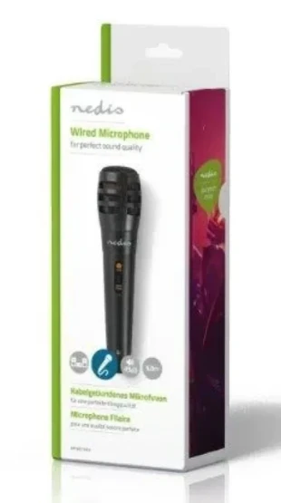 NEDIS MPWD15BK Karaoke mikrofon, 6.35mm -75 dB+/-3dB Sensitivity, 80 Hz-12 kHz, 5.0m