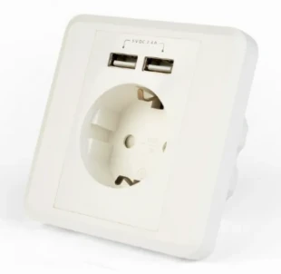 GEMBIRD EG-ACU2A2-01 Gembird AC Suko za utikac 2 porta USB punjac, 2.4A
