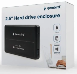 EE2-U3S-2 Gembird USB 3.0 Externo kuciste za 2.5 SATA hard diskove, aluminium, crni A
