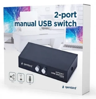 DSU-21 Gembird 2 port manual USB switch