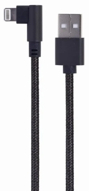 GEMBIRD CC-USB2-AMLML-0.2M Gembird pod uglom USB 8-pin kabl za punjenje i prenos podataka, 0.2 m, black