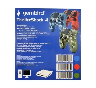 GEMBIRD JPD-Wireless-Thrillershock PC/PS4 CAMO RED Gembird Bezicni gamepad sa dvostrukom vibracijom v2