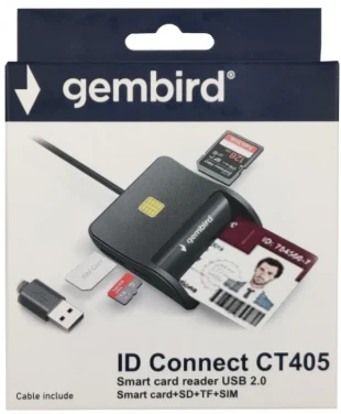 GEMBIRD CRDR-CT405 ** Smart card reader USB2.0 Citac licne karte, sobracajne bank. +SD+TF+SIM reader (959)