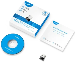 CUDY Cudy WU650 AC650 Wi-Fi Dual Band 2.4+5Ghz USB MINI Adapter, 2dBi longe range, Soft AP (Alt.U9)
