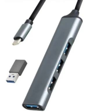 UHB-U3P4-05 ** Gembird HUB Type-C+A to 4*USB3.0 Aluminum ( 688)