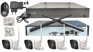 GEMBIRD CAM-IP3MP-WiFiKITXM4 GMB kamera 3 mpix set wifi 4 kamere full color app xmeye sa mikrofonom