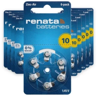 RENATA Renata baterija ZA10 1,45V Zink-Air baterija za SLUSNI APARAT, Pakovanje 6kom