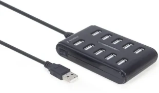 GEMBIRD UHB-U2P10P-01 Gembird 10-port USB 2.0 HUB, black A