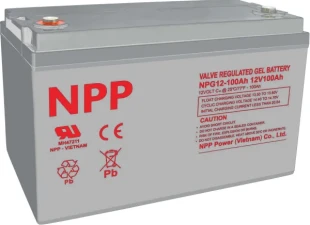 NPP NPG12V-100Ah, GEL BATTERY, C20=100AH, T16, 330x171x214x220, 27,3KG, Light grey