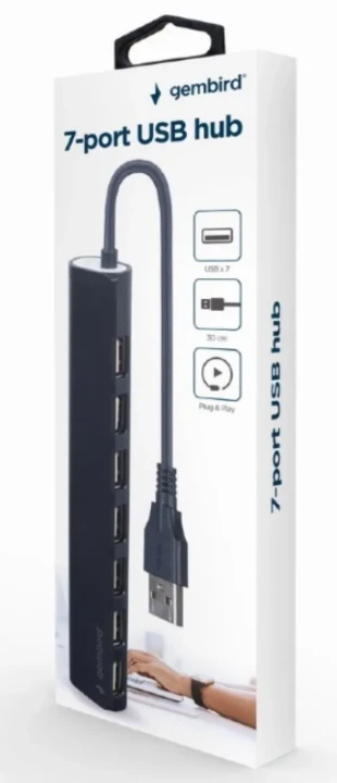 GEMBIRD UHB-U2P7-04 Gembird USB 2.0 7-port hub, black A