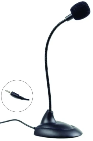 GEMBIRD MIC-205 Gembird Desktop mikrofon, savitljivo telo, black, 3.5mm sa prekidacem (249)