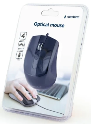 MUS-4B-01 ** Gembird Opticki mis 800-1200Dpi 4-button black 99mm USB kabl 1,35m (207)