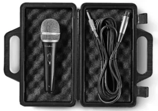 NEDIS MPWD50CBK Karaoke mikrofon, 6.35mm -72dB+, Sensitivity, 50Hz-15kHz, 5.0m + Kofer