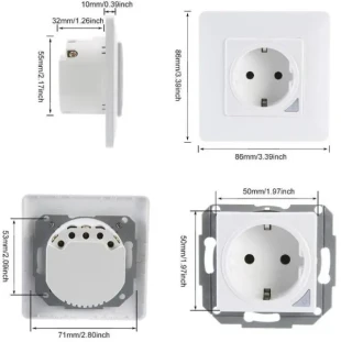 GEMBIRD SMART-WALL GMB WiFi WiFi Tuya Pametna zidna suko uticnica, staklena ploca Alexa Google Yandex, Alice