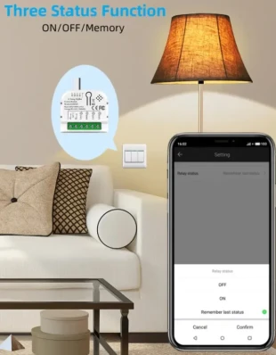GEMBIRD SMART-1GANG Tuya Wifi DIY Self-locking daljinski upravljac Smart Switch relejni modul DC 5V/7-32V AC