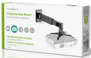 NEDIS PJWM200BK univerzalni ZIDNI drzac projektora, 15kg, rotirajuci + tilt 30°, 464-607mm