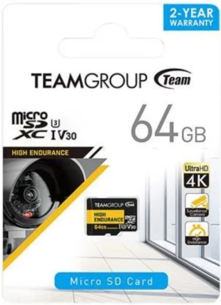 TEAM GROUP TeamGroup MICRO SDXC 64GB High Endurance UHS-I U3 V30, 100/50MB/s, THUSDX64GIV3002 ZA VIDEO NADZOR!
