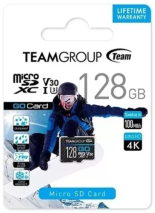TEAM GROUP TeamGroup MICRO SDHC/SDXC 128GB GO UHS-I U3 V30, 90/50MB/s +SD Adapter TGUSDX128GU303