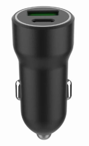 GEMBIRD TA-UC-A2PDQC20-CAR-01 Gembird 2-port USB car fast charger, Type-C PD, 20 W, black