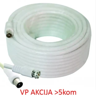 GEMBIRD KABL-COAX-RG6/15 white (X553)** koaksialni kabl RG6 konektor F-male/IEC, conduct.18%, 6.5mm 15m (200