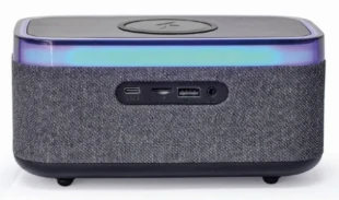 DAC-SPKBT-QC15-BK Gembird Digitalni sat+alarm sa bezicnim punjenjem telefona 15W i zvucnikom, FM, BT