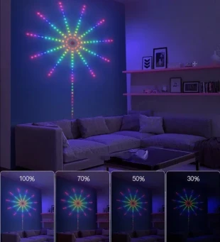 RGB LED vatromet, 10x0.3m+1x1m, 94 LED, DC LVT-30/94