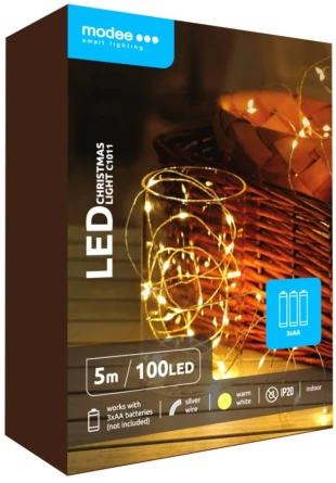 Modee Lighting * ML-C1011 Lampice za jelku sa 100 toplo belih LED dioda,5m toplo bele, 3xAA