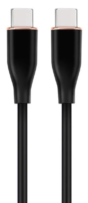 CC-USB2S-CMCM-1.5M-BK Gembird 60W Premium silicon Type-C PD charging & data cable, 1.5m Black