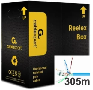 GEMBIRD UPC-6170E-SOL BLUE Gembird, UTP cat.6 Indoor solid 23AWG, 0.57mm PREMIUM CCA kotur pun presek 305m