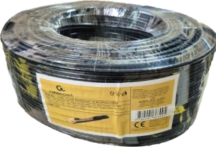 GEMBIRD KABL-COAX-RG59+2x0.75 BC/PVC/100M CCTV Bakarni Koaksialni kabl sa napojnim kablom2x0,75mm black 100m