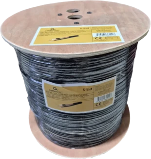 GEMBIRD KABL-COAX-RG59+2x0.75 BC/PVC/300M CCTV Bakarni Koaksialni kabl sa napojnim kablom2x0,75mm black 300m