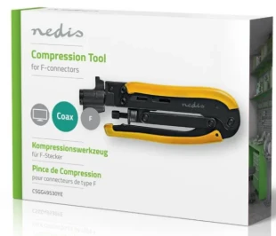 NEDIS CSGG49530YE Alat za instalaciju antenskog kabla, F-konektor na RG58,RG59,RG6,RG7, RG11, ABS / celik