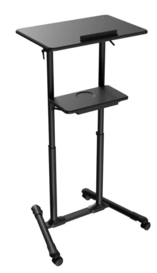 TVS-DESK-01-BK Gembird Mobilni sto sa toèkicima, 1110-1345 mm, crne boje