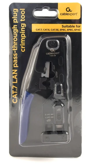T-WC-06 Gembird Klesta za krimpovanje CAT.7 LAN pass-through plug, 8P8C, 6P6C, blue