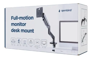 GEMBIRD MA-DA1-04 Gembird podesivi drzac za monitor, tilt, 17-32 max.10kg Black