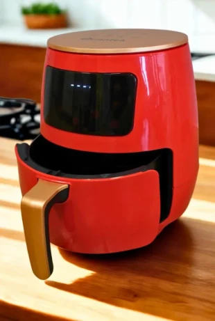 QUANTEK Q1301RD AIR FRYER SA TAJMEROM, LCD, 6L, 1600W, CRVENA